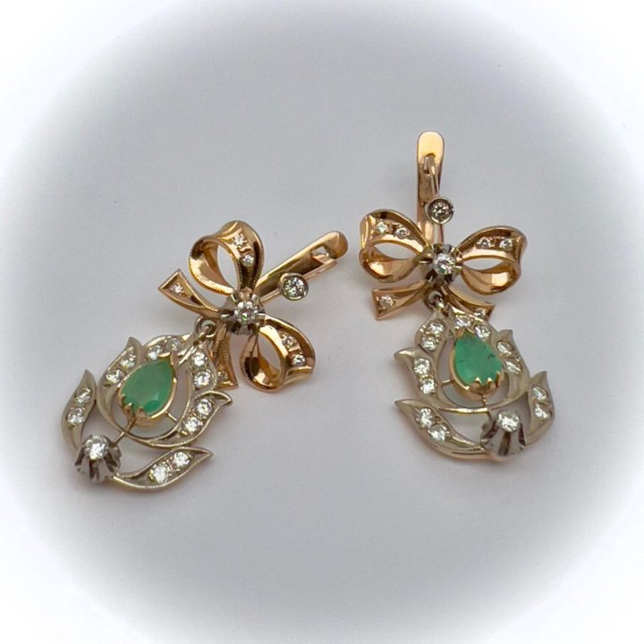  Серьги золотые