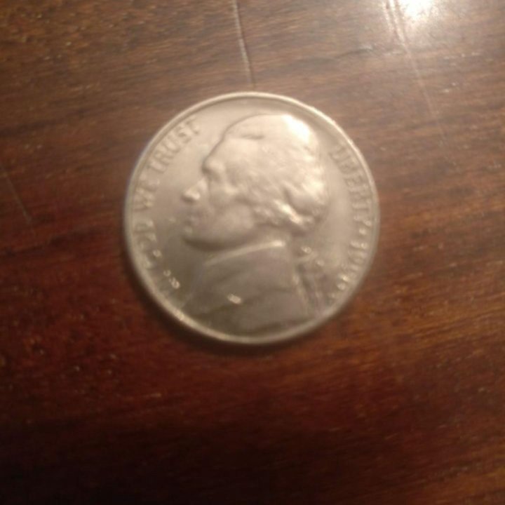 Монета liberty five cents 1990