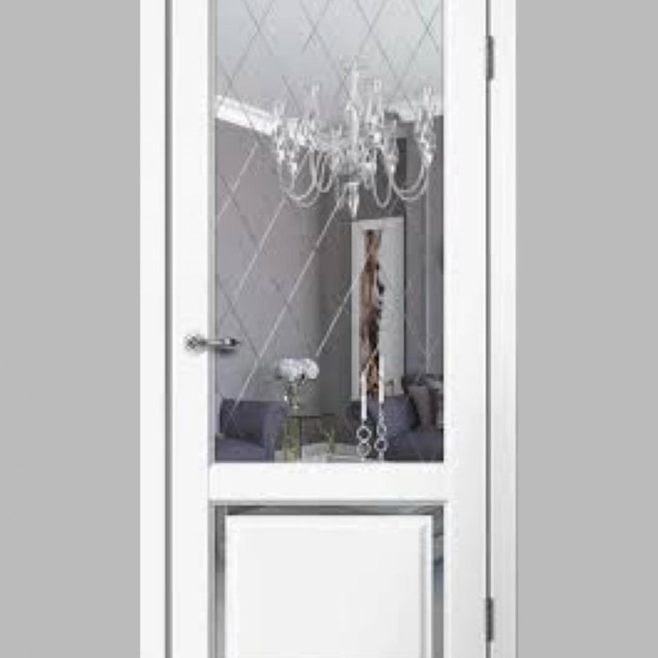 Двери межкомнатные эстетика е3 зеркало белые