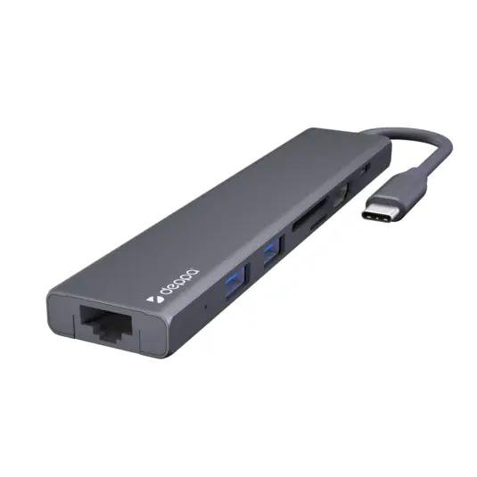 USB-C Разветвитель Deppa 7в1 (73127) Темно-Серый