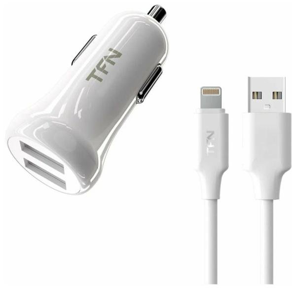 АЗУ TFN 2USB 2.4A + кабель USB - Lightning White