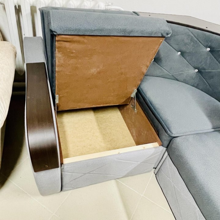 Угловой диван «Дельфин-1» со стразами