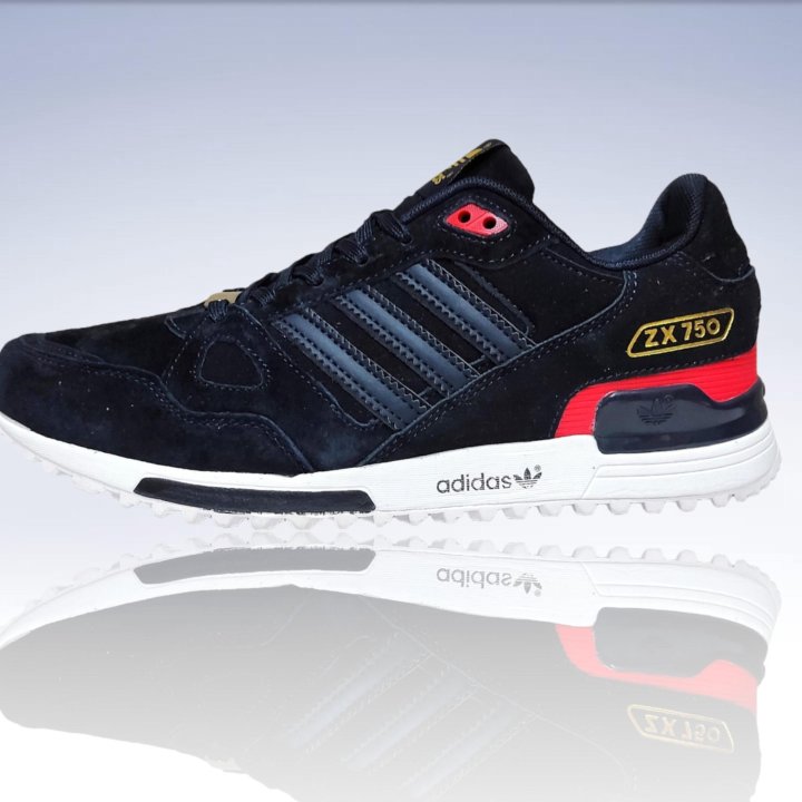 Кроссовки Adidas ZX 750. Замшевые. Синего цвета