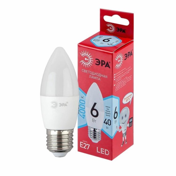 Лампа светодиодная LED B35-6W-840-E27