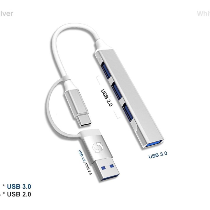 USB Type-C 3.0 хаб + Адаптер USB (с OTG)