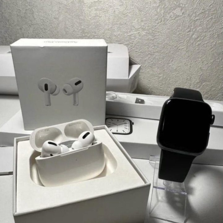 Комплект AirPods Pro и Apple Watch 9