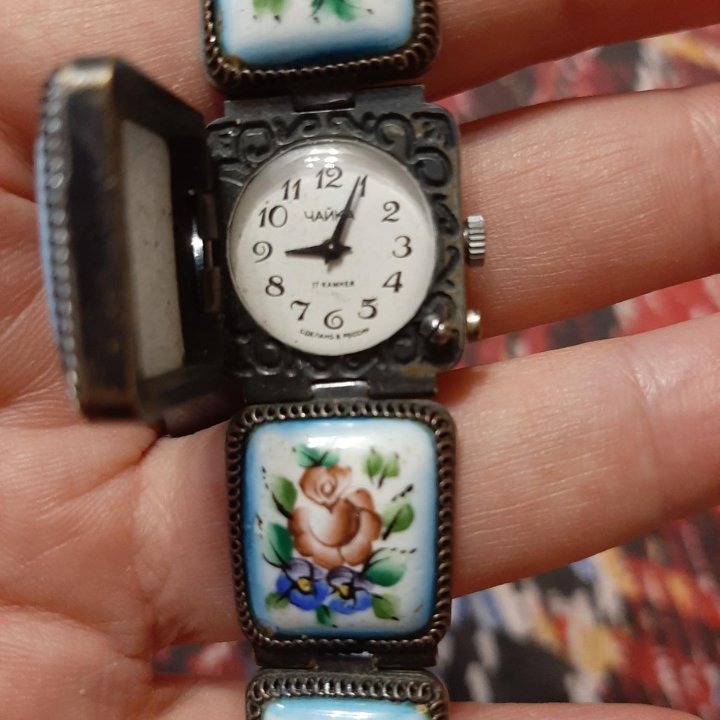 Винтажные часы,финифть