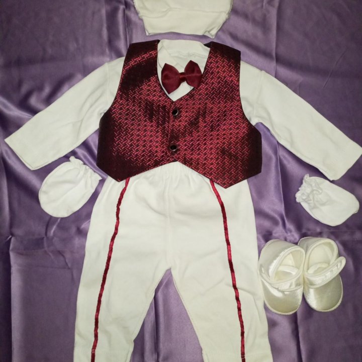 костюм с жилеткой для мальчиков (0-3 месяца)