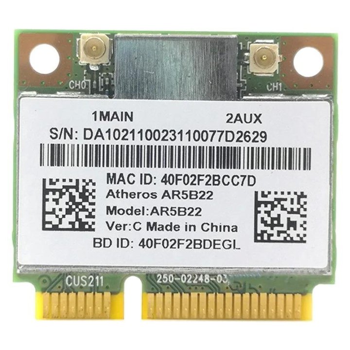 Atheros AR5B22 802.11a/b/g/n 2,4G/5G Wi-fi BT 4.0