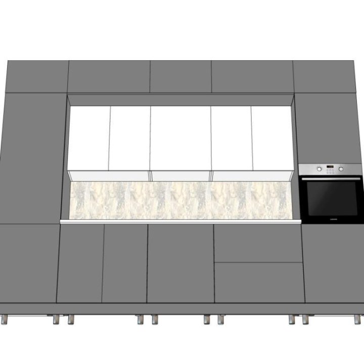 Кухня без ручек до потолка