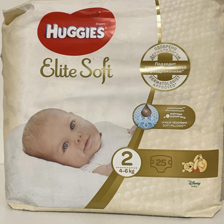 82шт подгузники Huggies elite soft 2