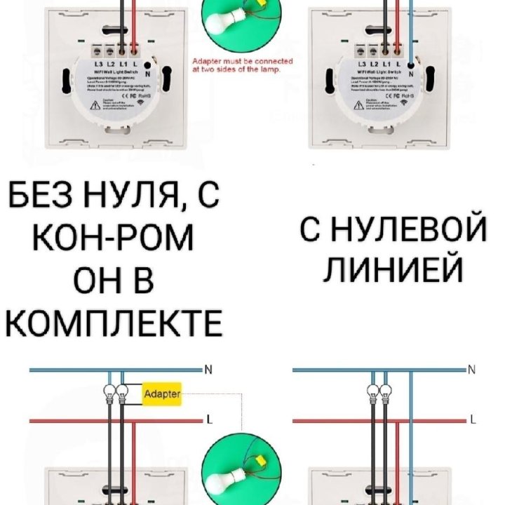 Сенсорные выключатели с WiFi и без