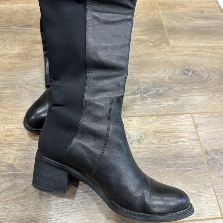 Ботфорты кожаные