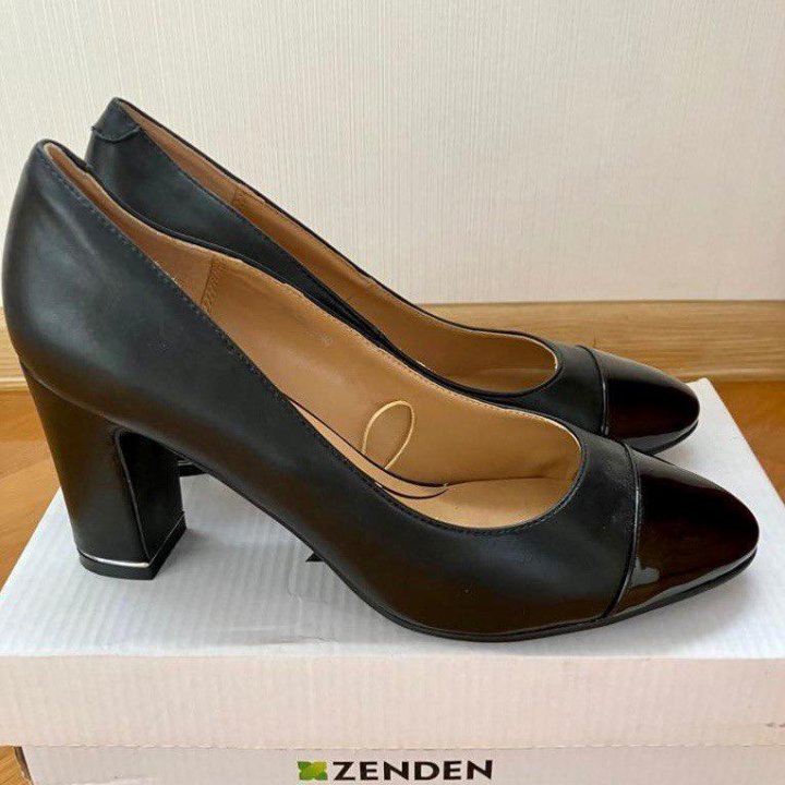Туфли женские чёрные на каблуке ZENDEN