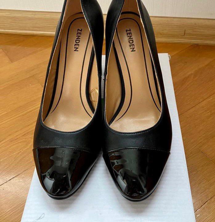 Туфли женские чёрные на каблуке ZENDEN
