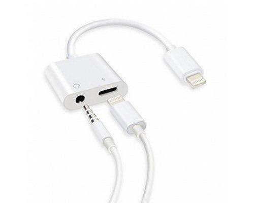 Адаптер новый lightning 2 в 1 lightning + aux