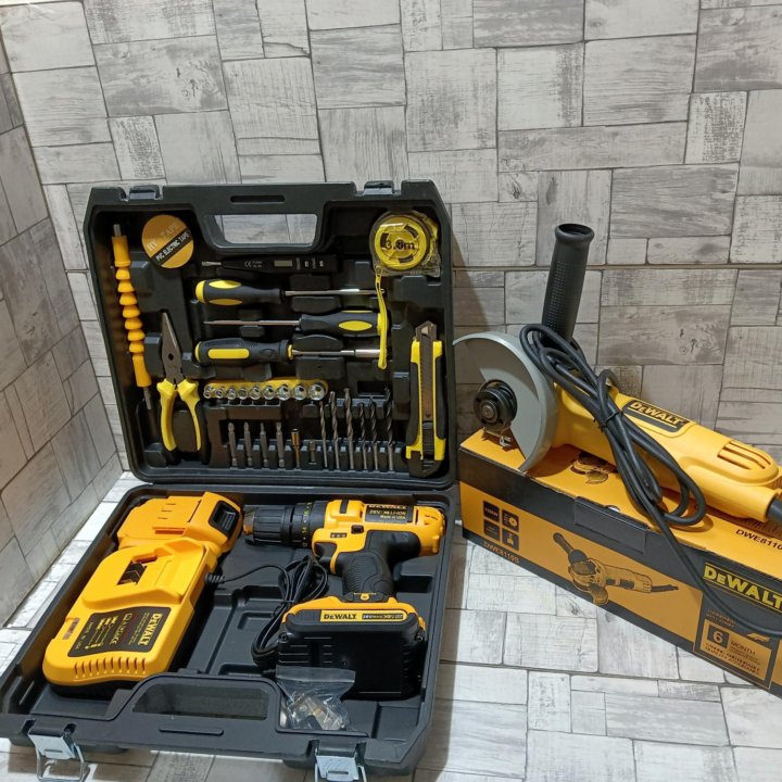 Шуруповерт+ушм болгарка Dewalt