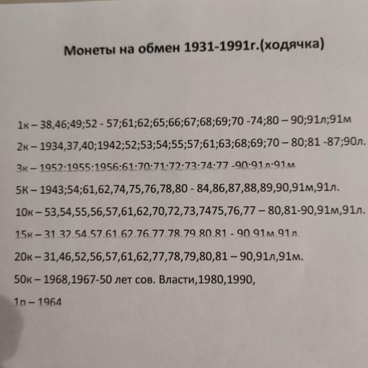 Монеты и банкноты на обмен и продажу.