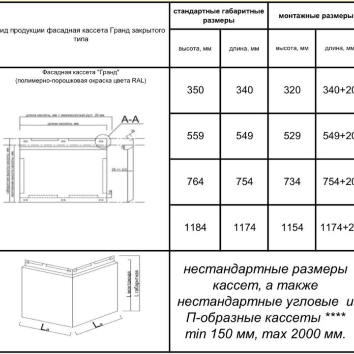 Фасадные кассеты