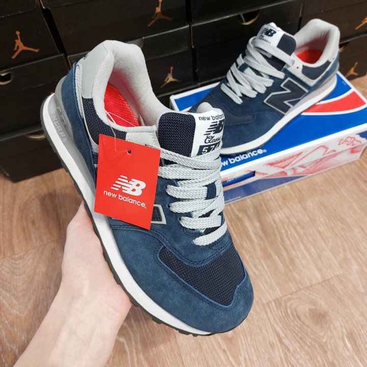 Кроссовки New Balance 574 синие натуральные