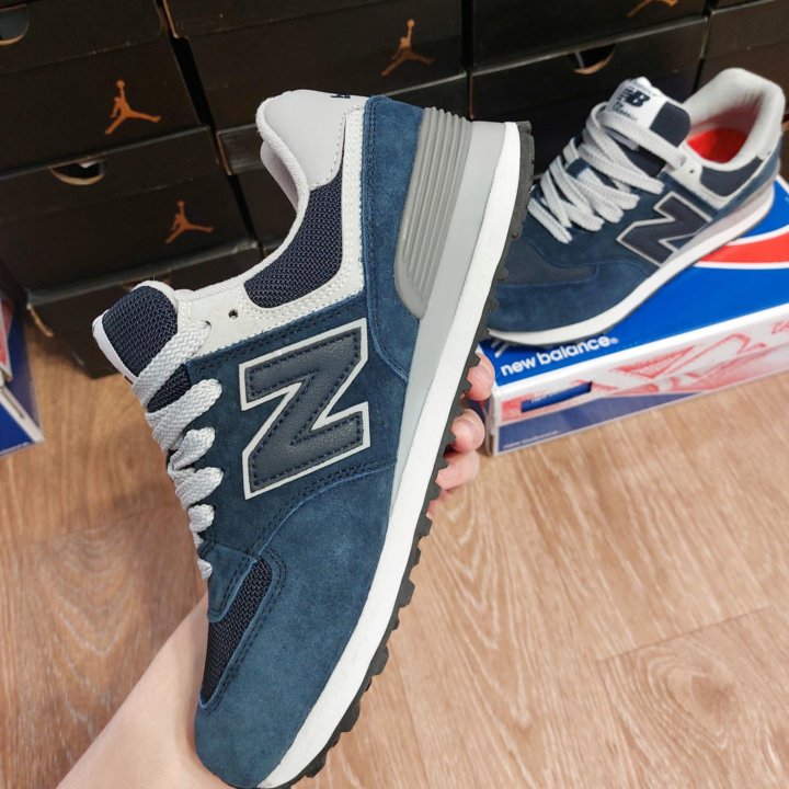 Кроссовки New Balance 574 синие натуральные