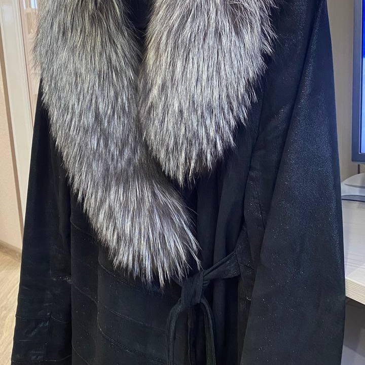 Куртка демисезонная кожаная с мехом