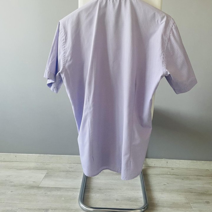 Мужская летняя рубашка клетка L 48 50
