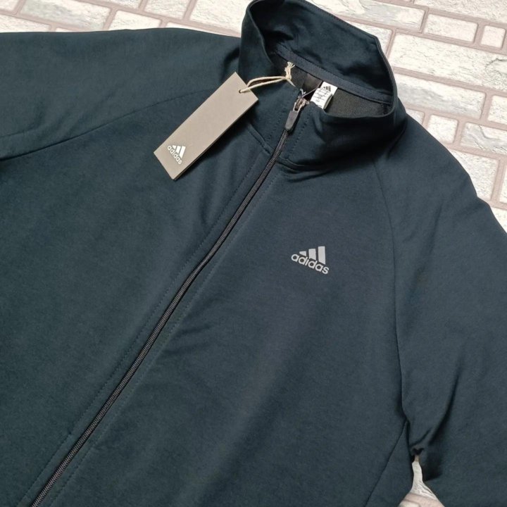 Демисезонный синий трикотажный костюм Adidas