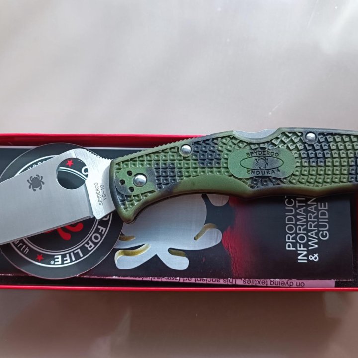 Spyderco endura 4, Zome Green, сталь vg-10