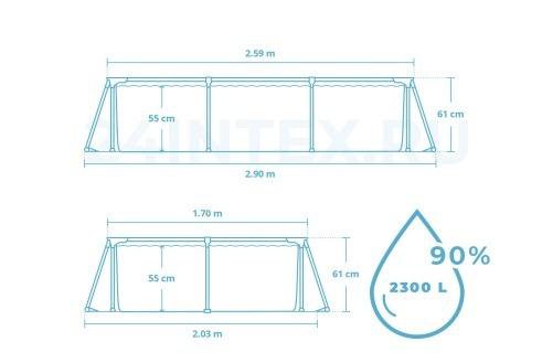 Каркасный бассейн Bestway 259х170х61 см (56403 BW)