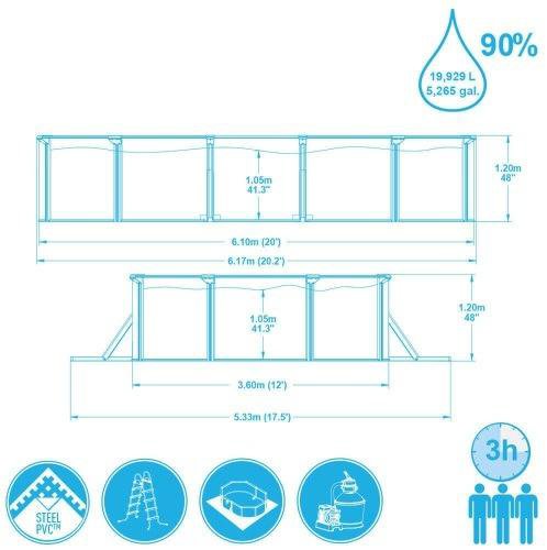 Стальной бассейн Bestway 610х360х120 + ф/насос