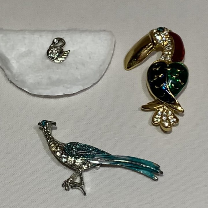 Броши-птички.