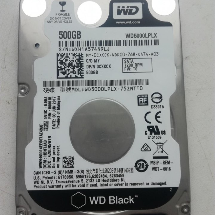 Жёсткий диск WD 500 GB/SATA