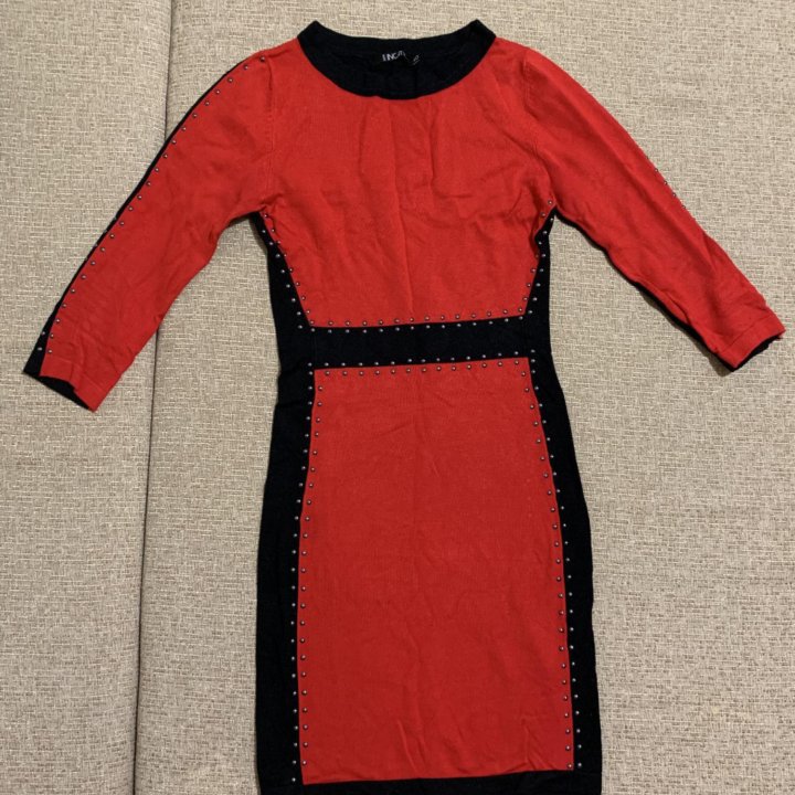 Платье incity красно-черное