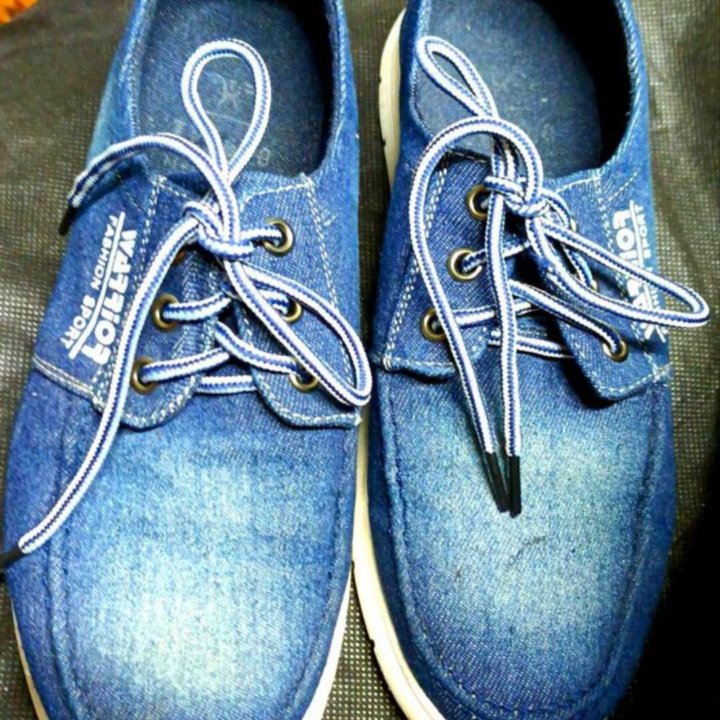 Мокасины джинсовые