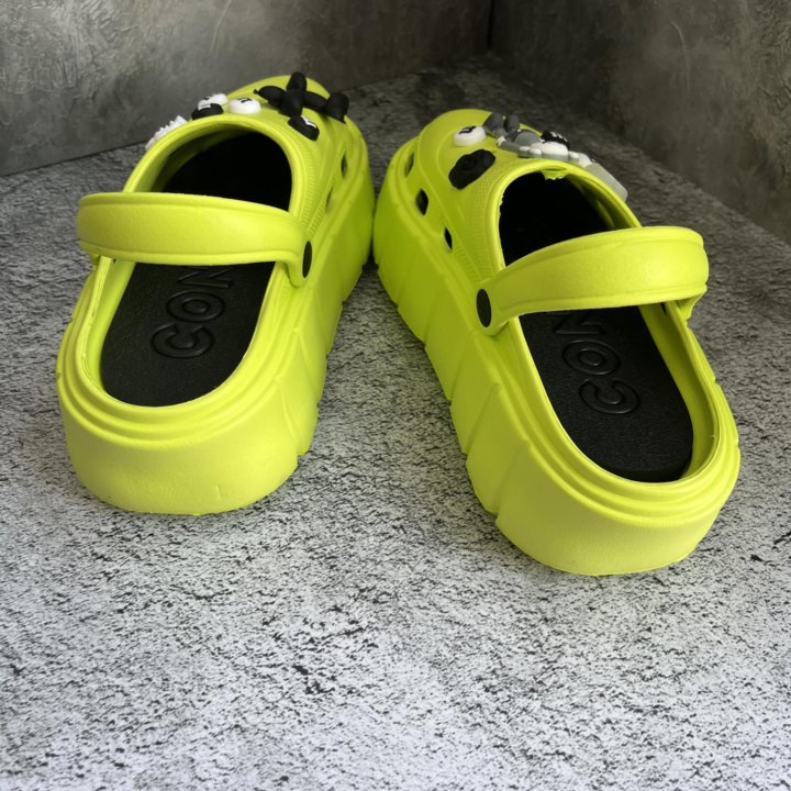 Крокс crocs тапочки салатовые