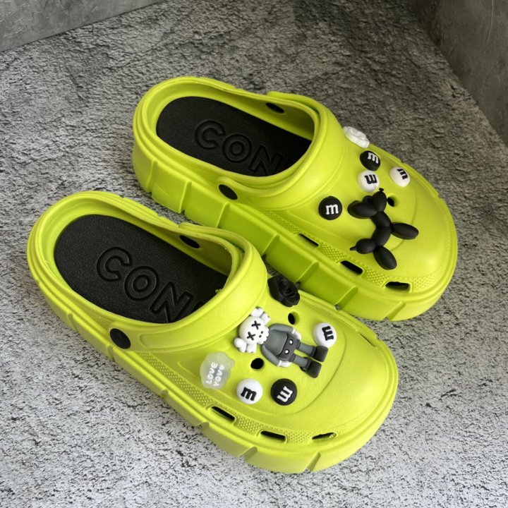 Крокс crocs тапочки салатовые