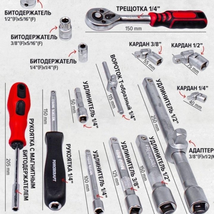 Набор инструментов на 216 предметов в кейсе