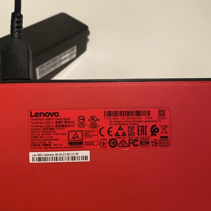 Док-станция Lenovo ThinkPad usb c doc gen 2