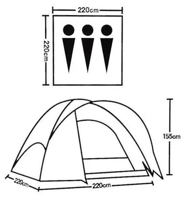 Палатка туристическая с тамбуром 3 местная