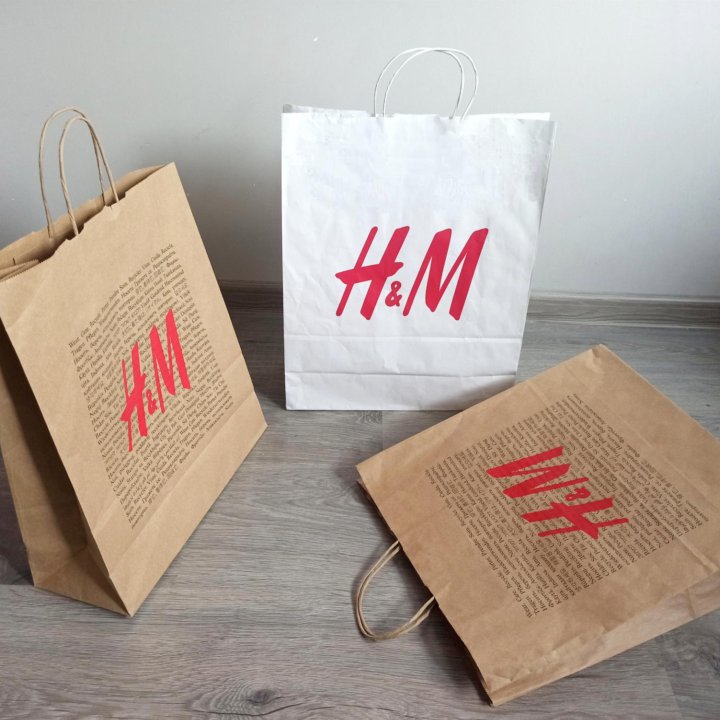 Крафт пакет H&M упаковка для одежды