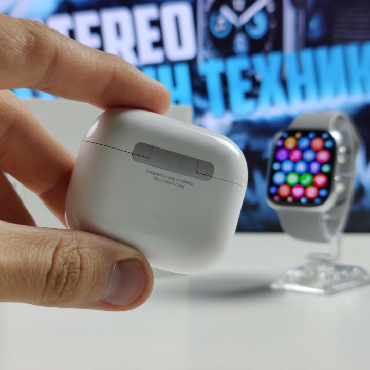 БЕЗрамочные Apple Watch 7 Silver + AirPods 3