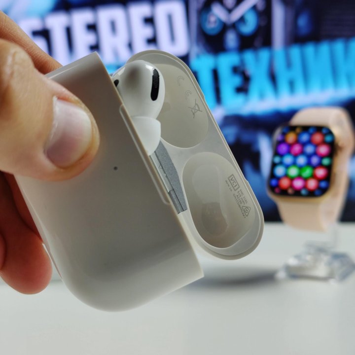 БЕЗрамочные Apple Watch 7 Gold + AirPods PRO