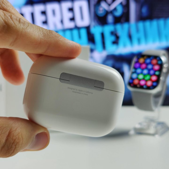 БЕЗрамочные Apple Watch 7 Silver + AirPods PRO