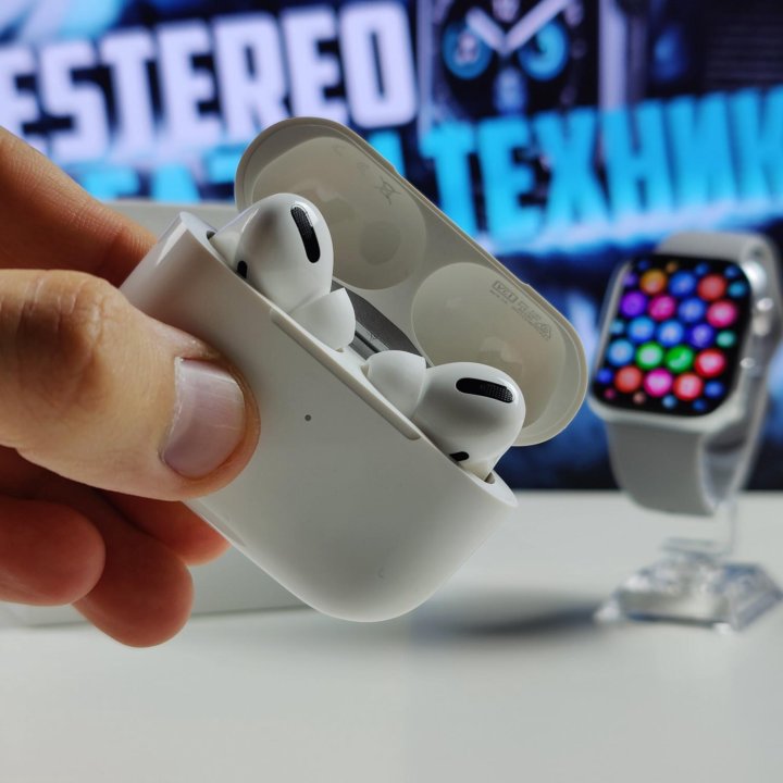 БЕЗрамочные Apple Watch 7 Silver + AirPods PRO