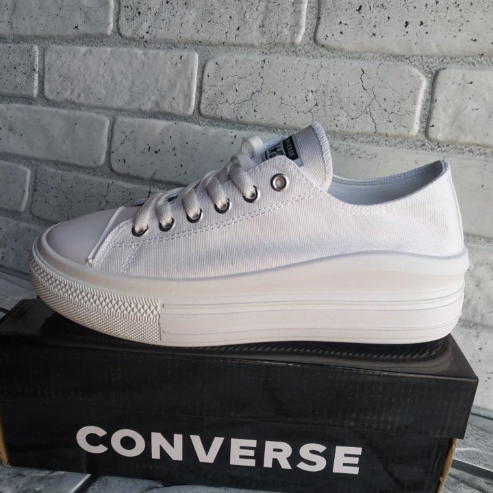 Кеды белые на платформе converse, р8