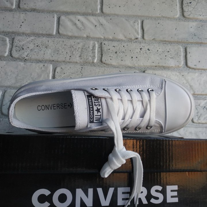 Кеды белые на платформе converse, р8