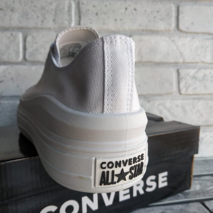 Кеды белые на платформе converse, р8