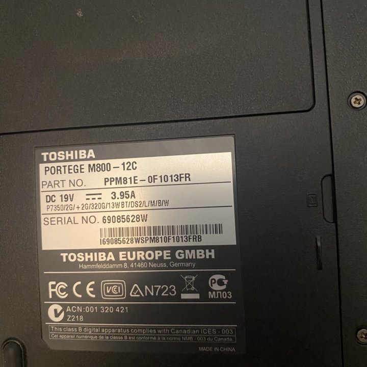 Ноутбук Toshiba Portege M800