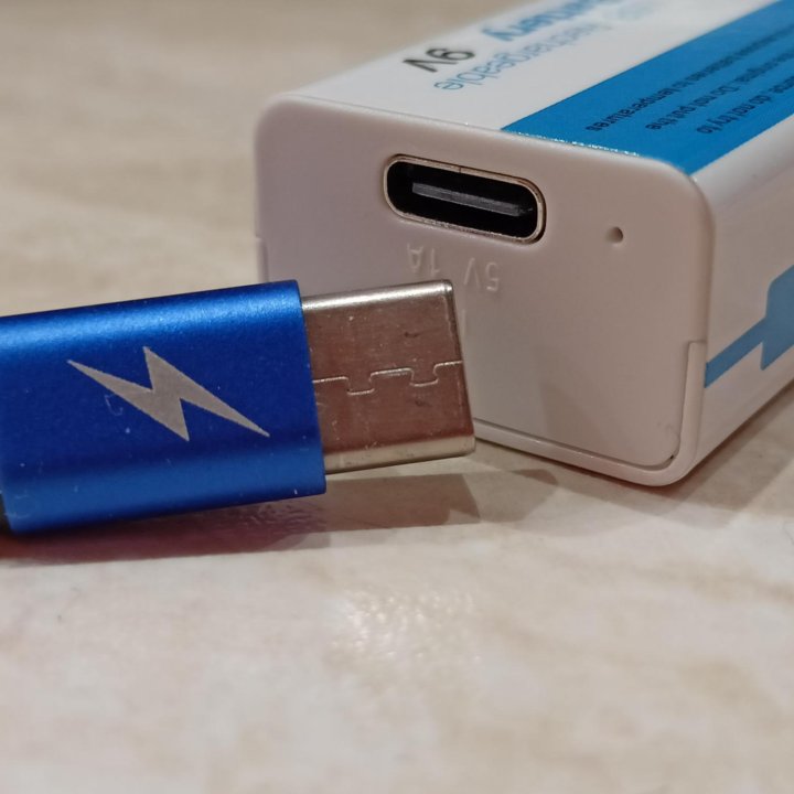 Батарея 9в литий usb 500ma